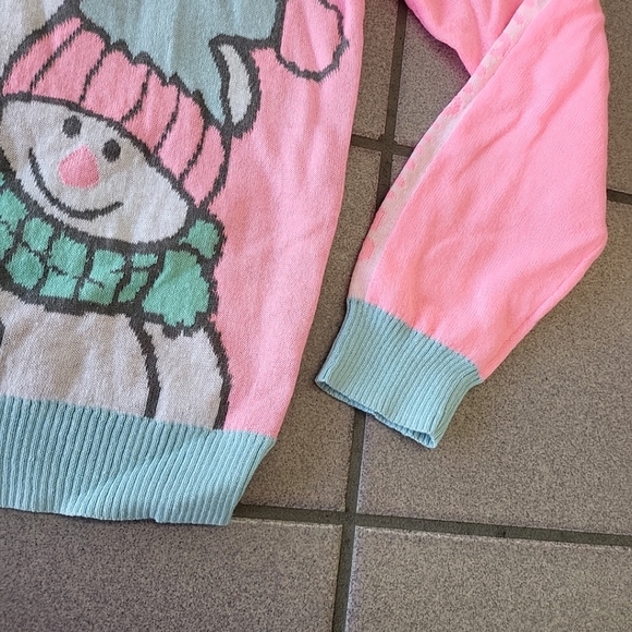 NWT Juniors Small Well Worn Holiday Ugly Christmas Sweater Snowmen Retro - Picture 9 of 9